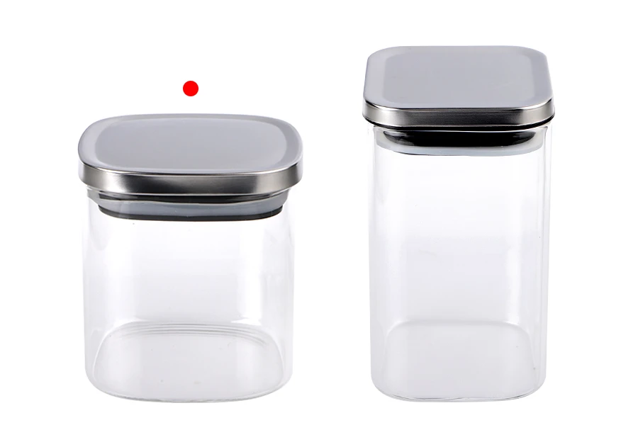 Staklena četvrtasta tegla 350mL, sa plastičnim srebrnim poklopcem i gumicom-grupa_slika