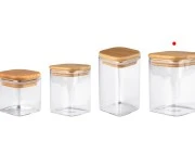 Staklena četvrtasta tegla 450mL, sa drvenim poklopcem i gumicom-grupa_slika