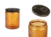 Staklena cilindrična teglica sa reljefom 230mL i aluminijumskim zatvaračem Staklena cilindrična teglica sa reljefom 230mL i aluminijumskim zatvaračem