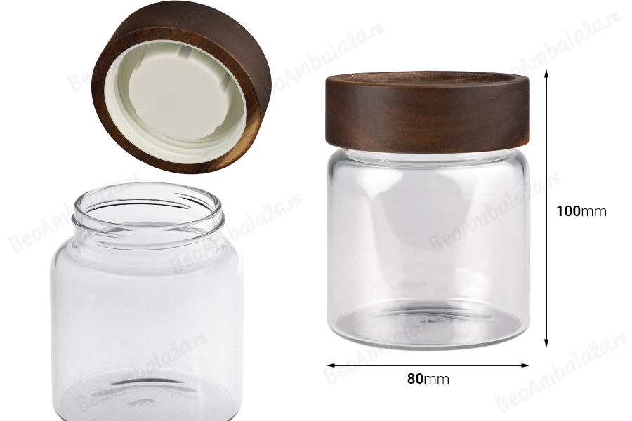 Staklena cilindrična teglica 300mL sa drvenim zatvaračem-dimenzije_slike