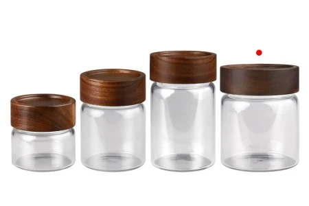 Staklena cilindrična teglica 300mL sa drvenim zatvaračem-3