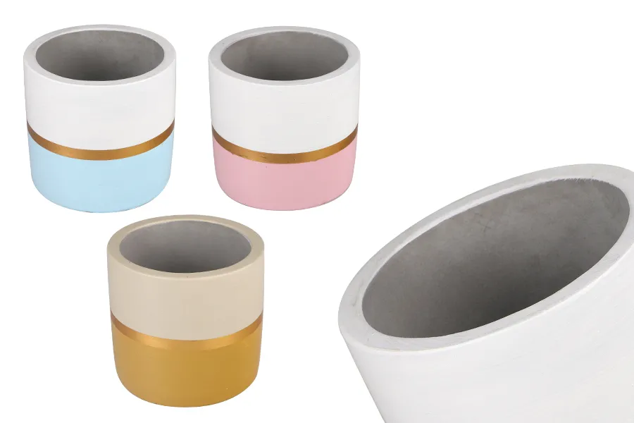 Dekorativna posuda od cementa 102x94 mm - 6 kom (miks boja)-slika_proizvoda