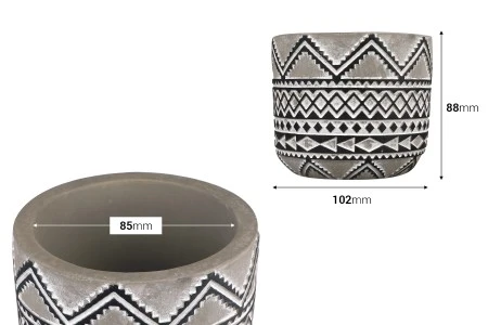 Dekorativna posuda od cementa 102x88 mm - 6 kom-2