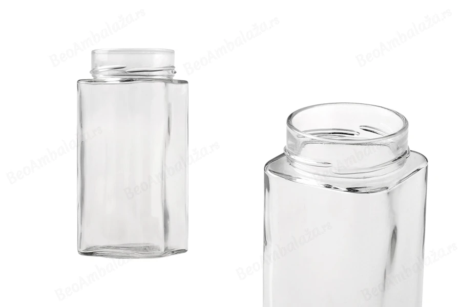 Staklena kockasta tegla 580mL (za T.O. Deep zatvarač) - bez zatvarača-slika_proizvoda