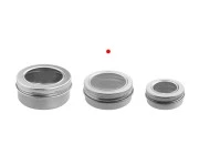 Aluminijumska kutijica 30mL sa prozorom na poklopcu - 12 kom Aluminijumska kutijica 30mL sa prozorom na poklopcu - 12 kom