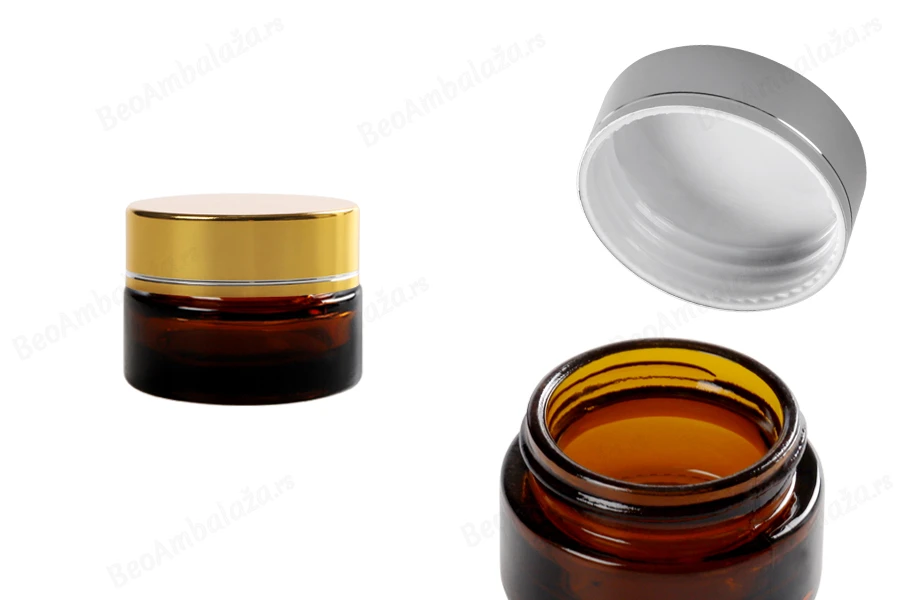 Staklena teglica karamel boje sa poklopcem bez zaptivke 20mL-grupa_slika
