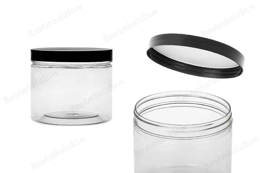 Plastična PET kutija 550mL za soli za kupanje, sa crnim zatvaračem-slika_proizvoda