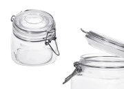 Staklena okrugla teglica 500mL sa staklenim poklopcem sa hermetičkim zatvaranjem (žicom i gumicom na poklopcu)