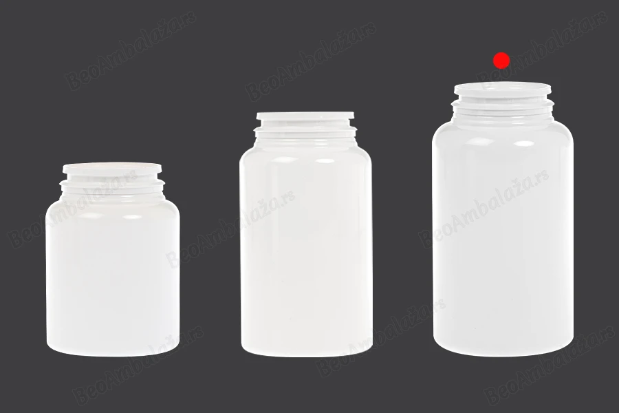 Plastična bela PET kutijica 200mL za lekove ili kapsule - bez zatvarača - 12 kom-grupa_slika