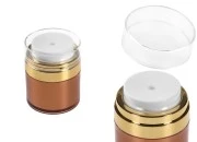 Plastična airless bočica 30mL sa poklopcem u zlatnoj boji
