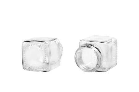 Staklena kockasta teglica 50mL 56x45 mm bez zatvarača-2