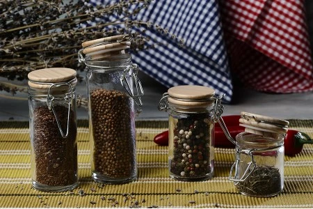 Staklena okrugla tegla 120mL, sa drvenim poklopcem sa hermetičkim zatvaranjem (žicom i gumicom na poklopcu)-5