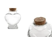 Staklena teglica u obliku srca 75mL, sa plutanim čepom Staklena teglica u obliku srca 75mL, sa plutanim čepom
