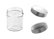 Staklena teglica 300mL okrugla sa srebrnim zatvaračem-