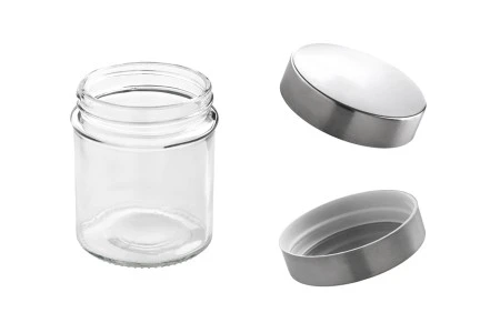 Staklena teglica 300mL okrugla sa srebrnim zatvaračem-3