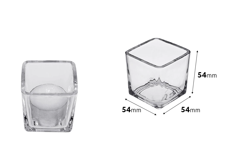 Dekorativna staklena posuda za svećice, 54x54 mm Dekorativna staklena posuda za svećice, 54x54 mm