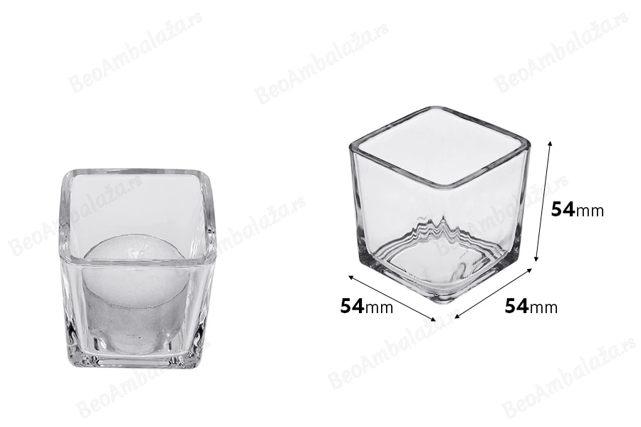 Dekorativna staklena posuda za svećice, 54x54 mm-dimenzije_slike