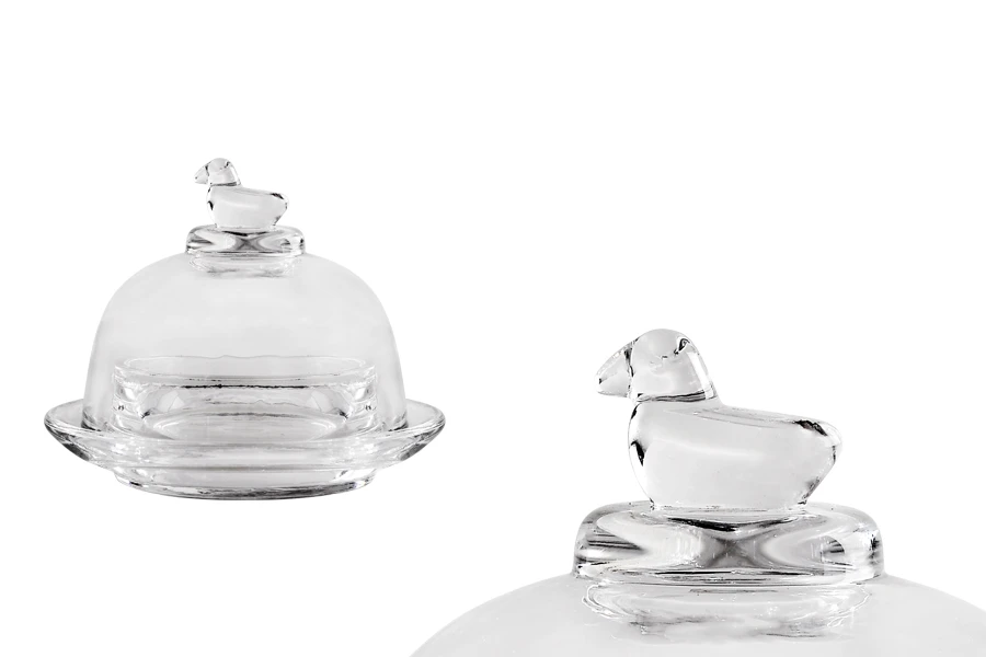 Staklena fondanjera za slatkiše ili bombonice sa osnovom i poklopcem-slika_proizvoda