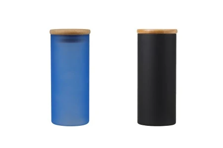 Staklena okrugla teglica 65x150mm, sa drvenim poklopcem sa sigurnosnom gumicom, u više MAT boja-5