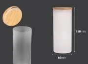 Staklena okrugla teglica 400mL, sa drvenim poklopcem sa sigurnosnom gumicom Staklena okrugla teglica 400mL, sa drvenim poklopcem sa sigurnosnom gumicom