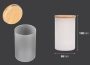 Staklena okrugla teglica 65x100mm, sa drvenim poklopcem sa sigurnosnom gumicom Staklena okrugla teglica 65x100mm, sa drvenim poklopcem sa sigurnosnom gumicom-dimenzije_slike