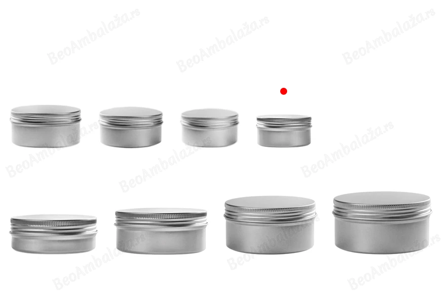 Aluminijumska kutijica 5mL sa unutrašnjom zaptivkom i zatvaračem u više boja - 12 kom-grupa_slika