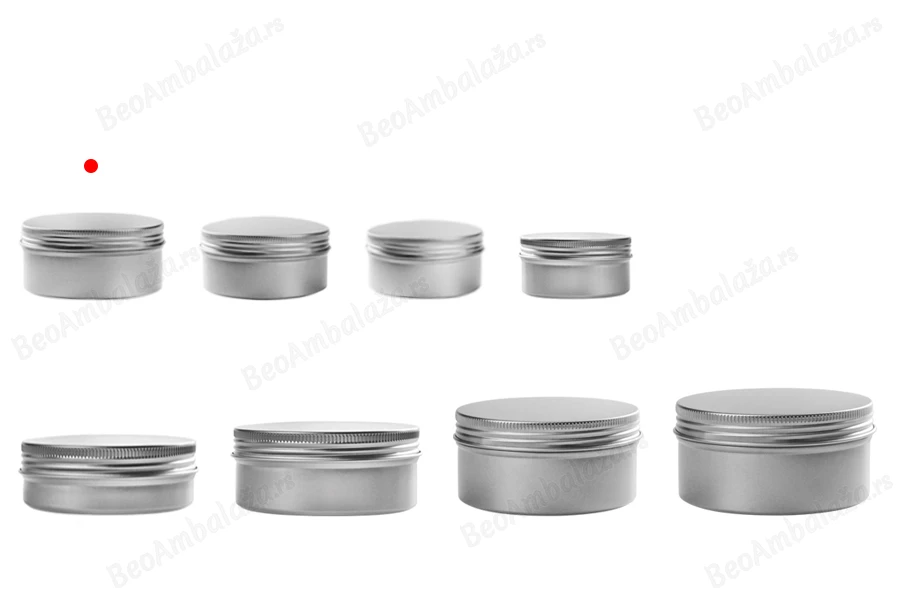 Aluminijumska kutijica 50mL sa unutrašnjom zaptivkom i zatvaračem u više boja - 12 kom-grupa_slika