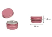 Aluminijumska kutija za kreme 15mL u roze boji, sa poklopcem sa zaptivkom - 12 kom