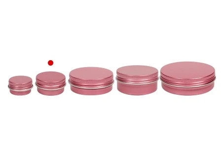 Aluminijumska kutija za kreme 15mL u roze boji, sa poklopcem sa zaptivkom - 12 kom-3