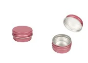 Aluminijumska kutija za kreme 15mL u roze boji, sa poklopcem sa zaptivkom - 12 kom