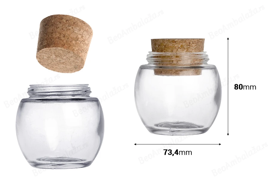 Okrugla staklena tegla 120mL sa plutanim čepom-dimenzije_slike