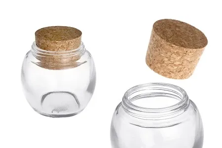Okrugla staklena tegla 120mL sa plutanim čepom-1