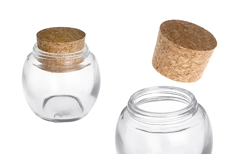 Okrugla staklena tegla 120mL sa plutanim čepom Okrugla staklena tegla 120mL sa plutanim čepom