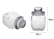 Staklena tegla 200mL sa staklenim poklopcem sa gumicom za hermetičko zatvaranje-dimenzije_slike