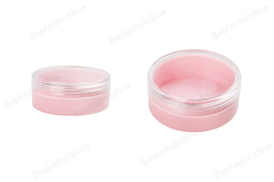 Akrilna roze kutijica 20mL, sa providnim zatvaračem - 12 kom-slika_proizvoda