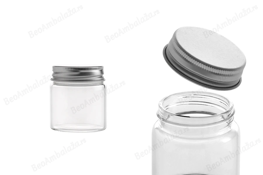 Staklena flašica 50mL sa aluminijumskim zatvaračem - 12 kom-slika_proizvoda