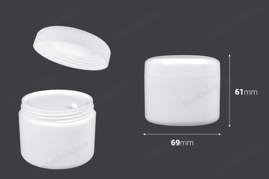 Plastična bela kutijica 100mL sa duplim dnom i plastičnim međupoklopcem - 12 kom-grupa_slika