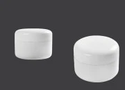 Plastična bela kutijica 100mL, sa duplim dnom, zatvaračem i međupoklopcem za kreme - 12 kom