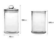 Staklena okrugla tegla 700mL, sa staklenim poklopcem i hermetičkim zatvaranjem-dimenzije_slike