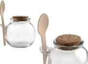 Okrugla staklena teglica 110mL, sa drvenom kašičicom i prirodnim plutanim čepom-slika_proizvoda