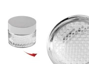 Staklena teglica za kremu 50mL, sa aluminijumskim zatvaračem sa zaptivkom i međupoklopcem Staklena teglica za kremu 50mL, sa aluminijumskim zatvaračem sa zaptivkom i međupoklopcem