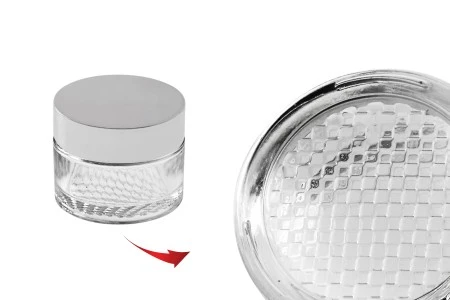 Staklena teglica za kremu 50mL, sa aluminijumskim zatvaračem sa zaptivkom i međupoklopcem-3