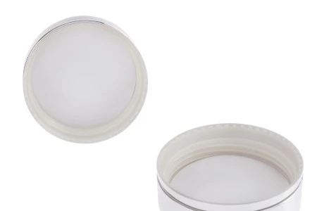 Staklena okrugla teglica za kreme 30mL sa srebrnim aluminijumskim zatvaračem sa zaptivkom i plastičnim međupoklopcem-4