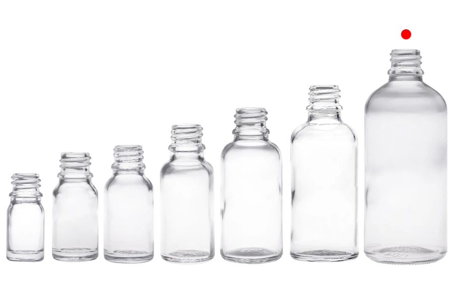 Providna staklena bočica za etarska ulja 100mL, sa grlom PP18 - bez zatvarača