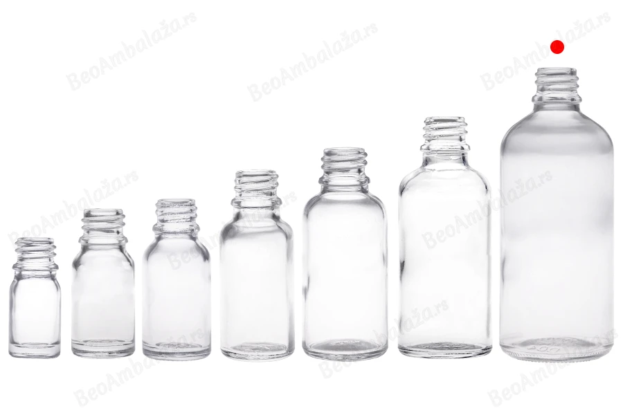 Providna staklena bočica za etarska ulja 100mL, sa grlom PP18 - bez zatvarača-grupa_slika