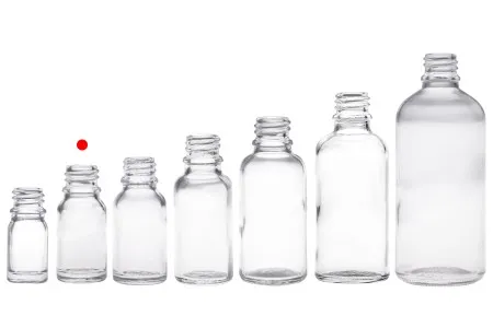 Staklena bočica 10mL za etarska ulja, providna, sa grlom PP18-6
