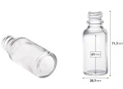 Providna staklena bočica za etarska ulja 20mL, sa grlom PP18 - bez zatvarača-dimenzije_slike