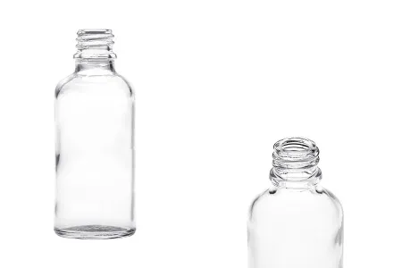 Providna staklena bočica za etarska ulja 50mL, sa grlom PP18 - bez zatvarača-1
