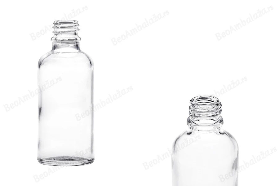 Providna staklena bočica za etarska ulja 50mL, sa grlom PP18 - bez zatvarača-slika_proizvoda