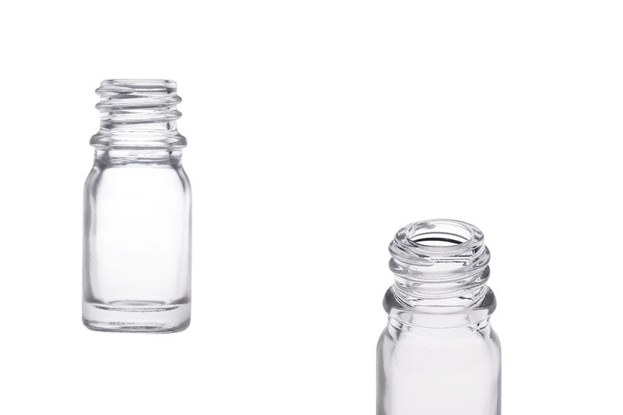 Providna staklena bočica za etarska ulja 5mL, sa grlom PP18 - bez zatvarača Providna staklena bočica za etarska ulja 5mL, sa grlom PP18 - bez zatvarača